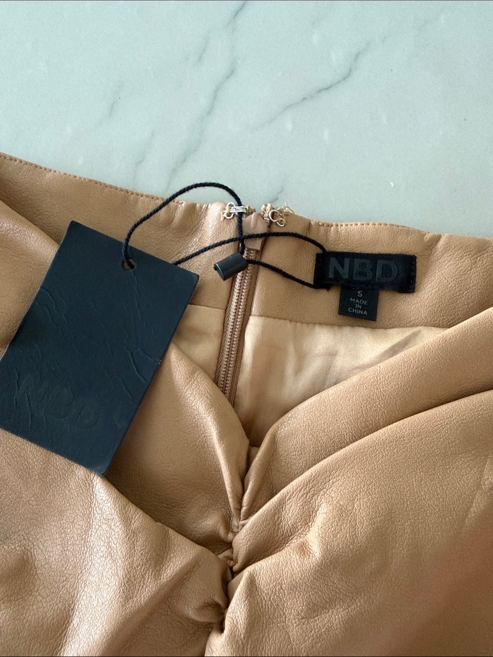 ✨ NBD Sophia Faux Leather Pants in Beige / Champagne ✨ - Picture 2 of 9